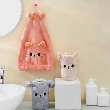 Полезное удобное утолщенное полотенце для сушки волос, быстрое вытирание, аксессуары для ванной комнаты розовый