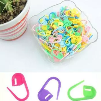 Полезные 30 разноцветных пластиковых инструментов для вязания, зажим для иглы для вязания крючком Random