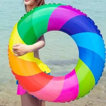 Полезные быстро заполняемые воздушные круги для плавания из ПВХ, детские надувные радужные запасы воды 70cm разноцветный