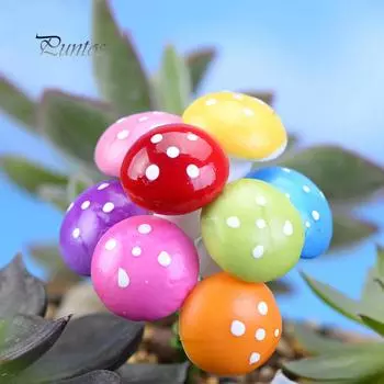 Полезные гаджеты Многоцветный искусственный гриб Ландшафтные поделки Бонсай Сад Украсьте 8pcs разноцветный