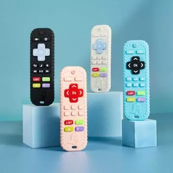 Полезные пищевые анти-еда, массажные частицы для рук, игрушка-прорезыватель с дистанционным управлением, аксессуары для периода прорезывания зубов, детская молярная палочка розовый