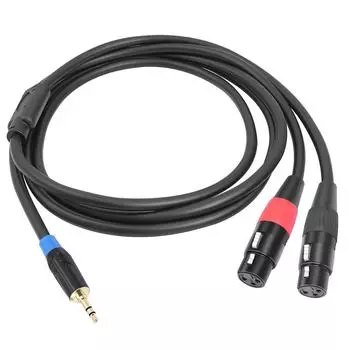 Полезный 1/2/3M 3,5 мм 1/8 дюйма Jack To 2 XLR 3Pin Кабель-адаптер Male To Female 1m