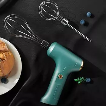 Полезный антипригарный термостойкий пластик, легко моющийся электрический венчик для яиц для домашнего электрического взбивания яиц A зелёный