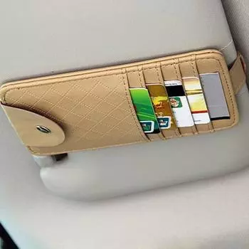 Полезный аксессуар для тонкой строчки, держатель для солнцезащитных очков, автомобильный многофункциональный зажим для карт для автомобиля коричневый