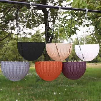 Полезный быстрый слив для выращивания, яркий цвет, самопоглощающая цветочная корзина для воды в помещении с крючком, подвесной горшок для домашнего декора M кофейный