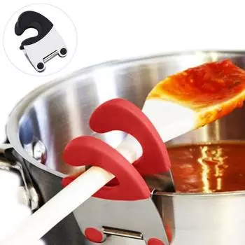 Полезный держатель для ложки, удобный держатель для ложки, ковш, зажим для лопатки, горшок, кухонная кухонная утварь чёрный