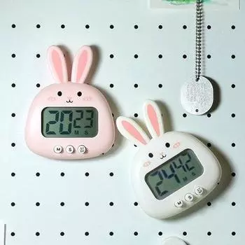 Полезный дизайн кронштейна, точный таймер, компактный мультяшный кролик, учебный таймер, цифровой таймер для дома розовый