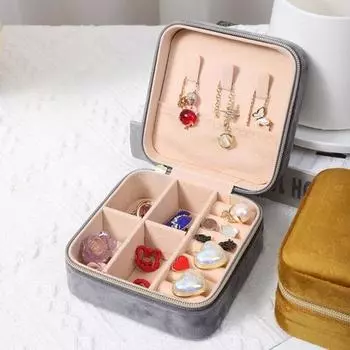 Полезный двухслойный чехол для хранения предметов, яркие цветные серьги, ожерелье, шкатулка для ювелирных изделий, витрина для девочек, органайзер для ювелирных изделий светло-желтого