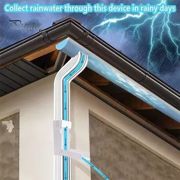 Полезный износостойкий металлический коллектор для сбора дождевой воды, водосточная труба, водоотводной желоб, коллектор для сбора дождевой воды, принадлежности для балкона белый