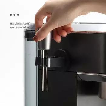 Полезный, компактный, ручной, игла для распределения кофейного порошка, инструмент для перемешивания эспрессо, распределитель кофейного порошка бариста серебряный