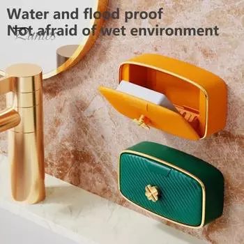 Полезный контейнер для мыла с большим отверстием и прочной загрузкой, экономящий место в ванной комнате, сливное блюдо для мыла с крышкой, хозяйственные принадлежности белый