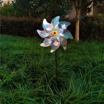 Полезный красочный долговечный отпугиватель птиц ветряная мельница светоотражающий репеллент вертушка садовые принадлежности A