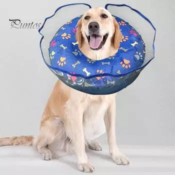 Полезный машинная стирка супер мягкий защитный ошейник для домашних животных надувной конус для собак ошейник для восстановления кошек аксессуары для домашних животных M синий