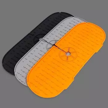 Полезный многоразовый слив 2 размера с канавкой для раковины, брызговик для ванной комнаты, коврик для смесителя L серый