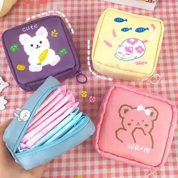 Полезный моющийся мультяшный легкий тампон с застежкой-молнией для женщин розовый