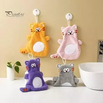 Полезный мультяшный дизайн, подвесная кухонная тряпка в форме кота Гарфилда, полотенце для протирания рук, тряпка для ежедневного использования серый