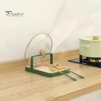 Полезный настенный держатель для крышки большой емкости для кастрюли кухонная полка для хранения кастрюль лопатка ложка сковорода бытовые принадлежности Dual Layer чёрный