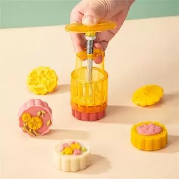 Полезный пищевой инструмент для выпечки, 6 стилей, форма для помадки и кондитерских изделий Moon Cake для дома, форма для Mooncake A оранжевый