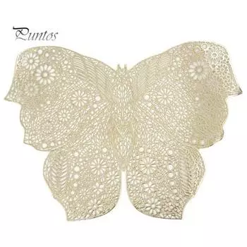 Полезный полый дизайн, легко моющийся подставка под чашку в форме бабочки, коврик для посуды, бытовые принадлежности золотистый