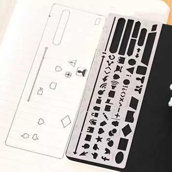 Полезный полый шаблон для рисования из нержавеющей стали, креативный многофункциональный, для ежедневного использования своими руками 15cm C