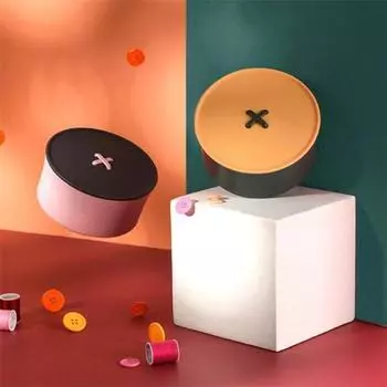 Полезный портативный практичный изысканный ручной швейный набор игл для хранения инструментов в форме кнопки