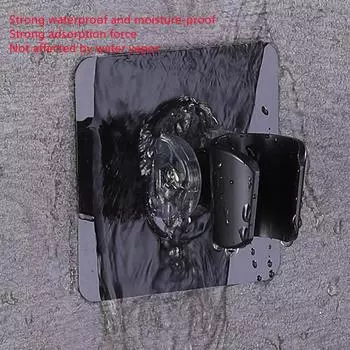 Полезный регулируемый полированный самоклеящийся ручной держатель для душевой лейки без сверления подставка для душевой лейки регулируемый без перфорации чёрный