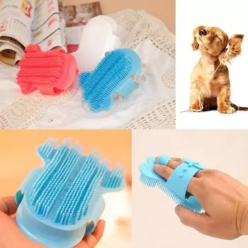 Полезный резиновый массажный инструмент для чистки лошадей, перчатки для ухода за собаками, щетка для удаления волос с домашними животными Style 1-red