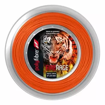 Полиэфирная теннисная струна Polyfibre FIRERAGE RIBBED 200м рулон Струны (1,25мм) (1,25мм) оранжевый