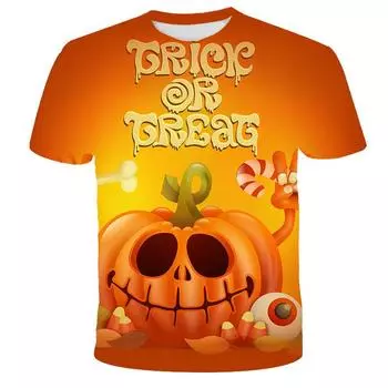 Полиэстер быстросохнущая тыква-фонарь модная мужская летняя повседневная удобная быстросохнущая дышащая детская футболка XXS-6XL XXS