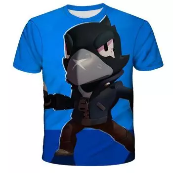 Полиэстер быстросохнущий BRAWL STARS мужской топ летний детский повседневный удобный быстросохнущий дышащий детский футболка одежда XXS-6XL 12 XXS