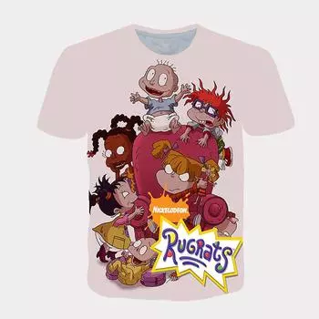 Полиэстер быстросохнущий Rugrats мужской топ летняя повседневная удобная быстросохнущая дышащая детская футболка одежда XXS-6XL 12 XXS