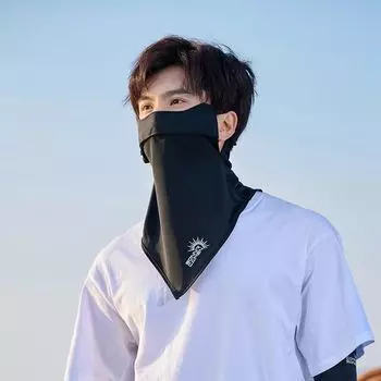 Полиэстеровая маска для лица Ice Silk, солнцезащитный козырек для шеи Ice Silk, эластичная маска Ice Silk для верховой езды темно серый