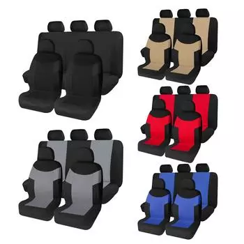 Полиэстеровая ткань Универсальные автомобильные чехлы для сидений Аксессуары для интерьера Полный комплект Черные чехлы для автомобильных сидений Защитные чехлы для автомобильных сидений 2Seats синий