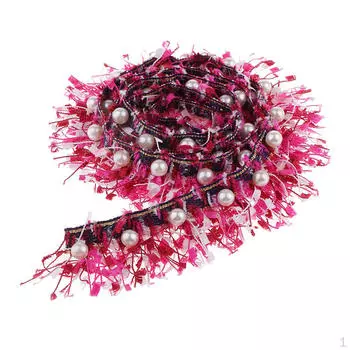 Полиэстеровая вышитая бисером кружевная лента для свадебного шитья