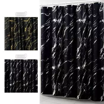 Полиэстеровая занавеска для душа Элегантная серебряная водонепроницаемая занавеска для душа с мраморным узором горячего тиснения