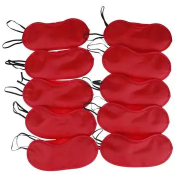 Полиэстеровая затемняющая маска для глаз, маска для сна, цветная одноразовая дорожная маска для глаз красный