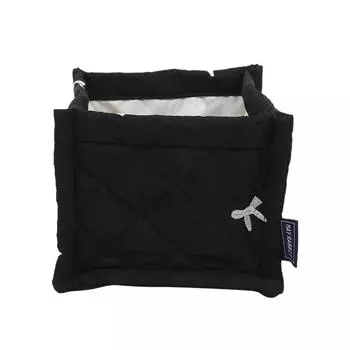 Полиэстеровый квадратный кубический органайзер для рабочего стола, домашнего офиса, складная корзина для мелких предметов, простая, симпатичная, мини, экономящая место, многофункциональная переносная корзина None чёрный