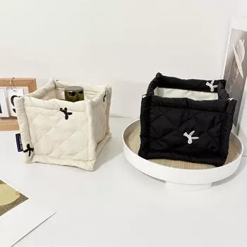 Полиэстеровый квадратный кубический органайзер для рабочего стола, домашнего офиса, складная корзина для мелких предметов, простая, симпатичная, мини, экономящая место, многофункциональная переносная корзина чёрный