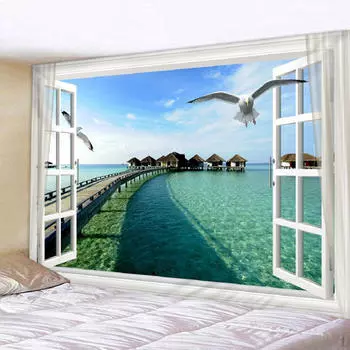 Полиэстеровый настенный гобелен для пикника, занавеска, коврик для двери, декор