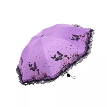 Полиэстеровый портативный кружевной боковой зонт для стильного и удобного солнцезащитного зонта Dual-Dual-Umbrella