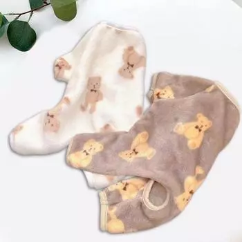 Полиэстеровый пуловер для собак, мягкая стильная одежда для домашних животных с мультяшным медведем и узором XS кофейный