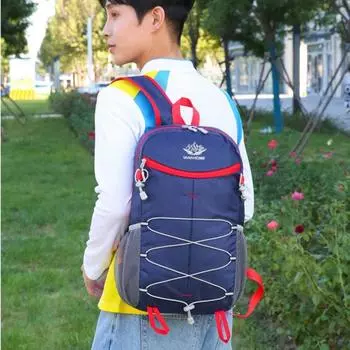 Полиэстеровый рюкзак для активного отдыха на открытом воздухе со шнурком для альпинизма, легкий складной рюкзак для мужчин зелёный