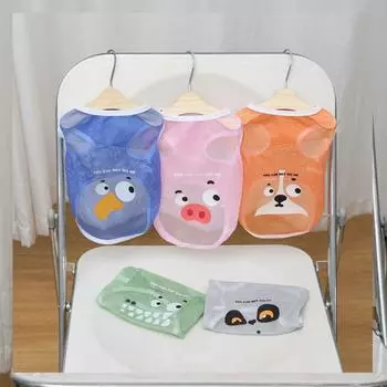 Полиэстеровый тонкий жилет для кошек, дышащая одежда для защиты от солнца для собак, жилет с рисунком для собак, летний S оранжевый