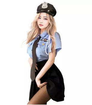 Police Cosplay Full Halloween Police Officer Cosplay Costume Disguise [FjU FjU] [Luxurious Set] Women s