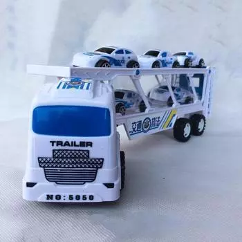 Полицейская машина, детская игрушечная машинка, игрушки для стайлинга автомобилей, тракторы с прямой инерцией, двухтрубные грузовые тягачи