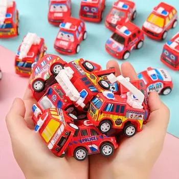 Полицейская машина, инерционная машина, игрушечная пожарная машина, игрушечная машина с откатом, пресс и иди, игрушка, подарок на день рождения