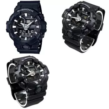 Полицейские силы самообороны G-SHOCK 20 ATM водонепроницаемые Ana-Digi пластиковые часы на поясе мужские (ГА-700-1А ГА-700-1Б ГА-700-4А) (ГА-700-1Б (Черный Б))