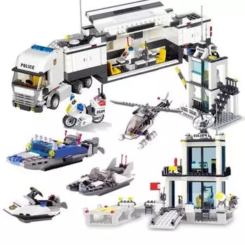 Полицейский участок, центр, модельные блоки, городские строительные блоки «сделай сам», кирпичи, развивающие сборочные игрушки для детей, подарок для детей