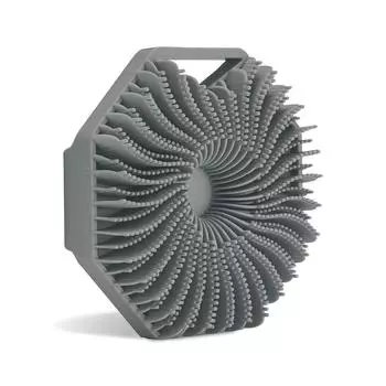 Полигональный силиконовый скребок для тела, щетка для ванны с эргономичной ручкой, портативный душ, массажная чистка серый