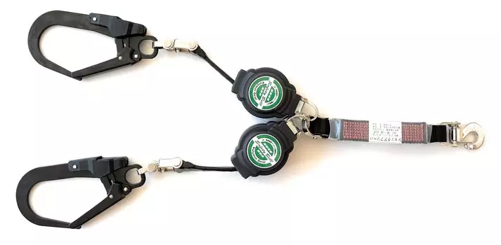 Полимерная шестерня, полимерная катушка, новый стандартный двойной шнур для ремня безопасности с полным ремнем безопасности, оснащенный функцией аварийной блокировки с вращающимся крючком